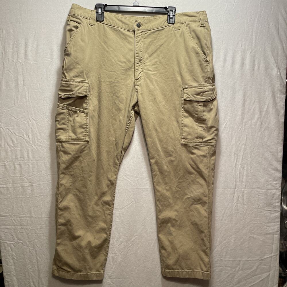 Carhartt Cargo Pants Men's Size 42x32 Brown Relaxed Fit Rugged Flex work Pant